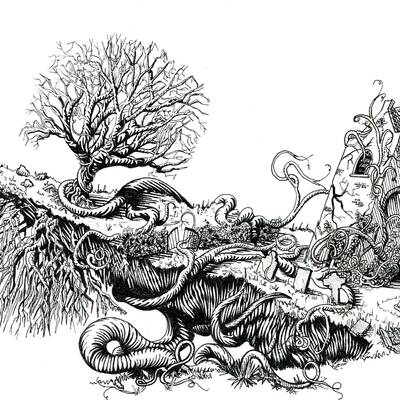 Tekening: Ontwricht landschap (2024)